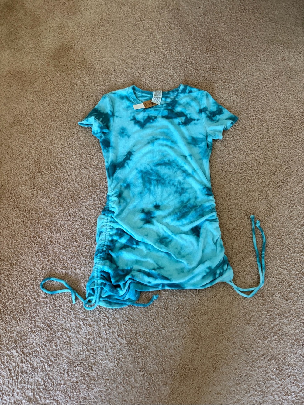 PINK Victoria's Secret Kids Blue Tie-Dye One-Piece with Side Ruching